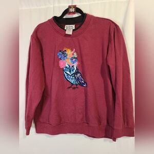 ANTHONY RICHARDS 1X Vintage Maroon Owl Sweater 166
